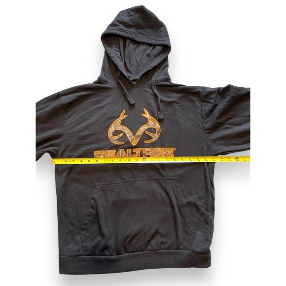 Realtree by Grooked Antler Kangaroo Pockets Logo  Hoodie Men's Black M - Picture 9 of 11